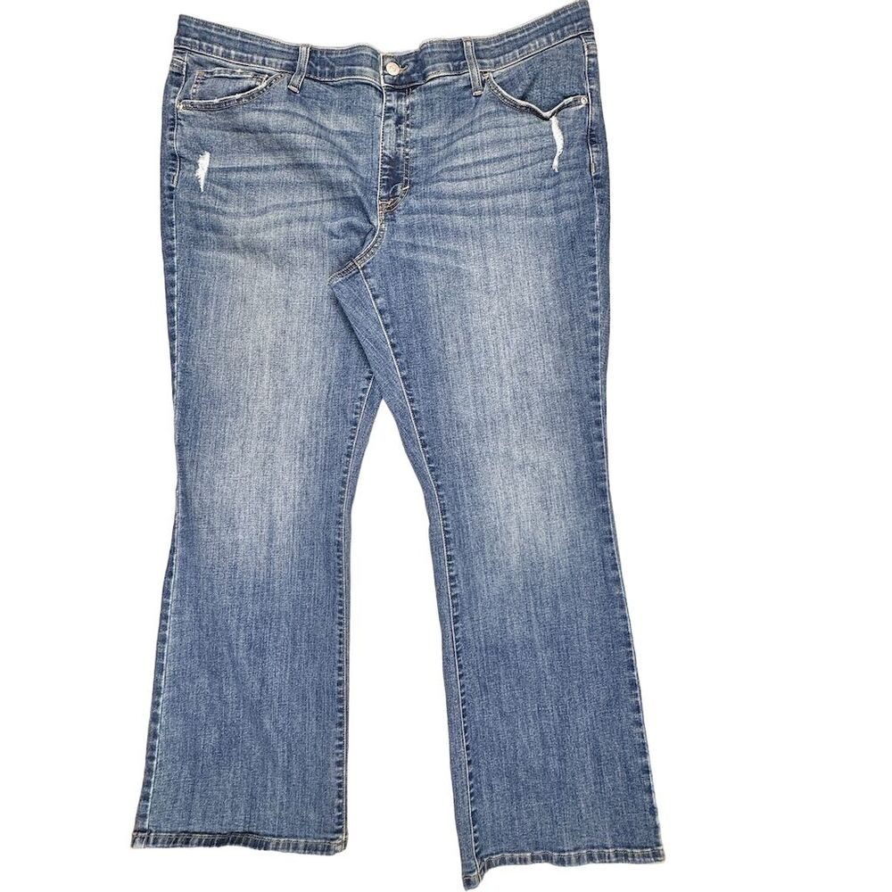 Sonoma Women's Plus Size 20W Bootcut Distressed Jeans Blue Denim
